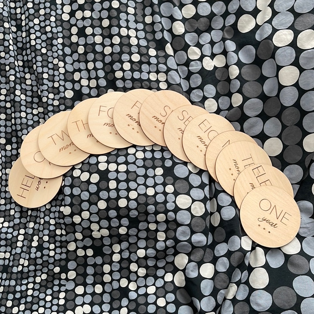 White Loft Baby Milestone Wood